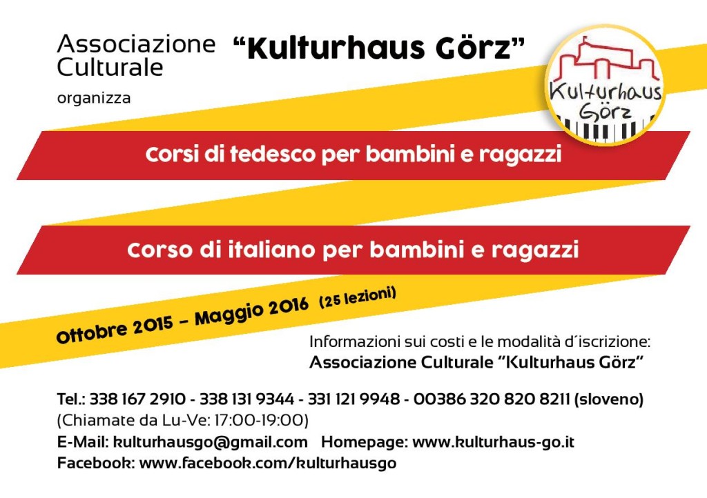 PRESENTAZIONE DEI CORSI: 29 SETTEMBRE 2015, ORE 18:00